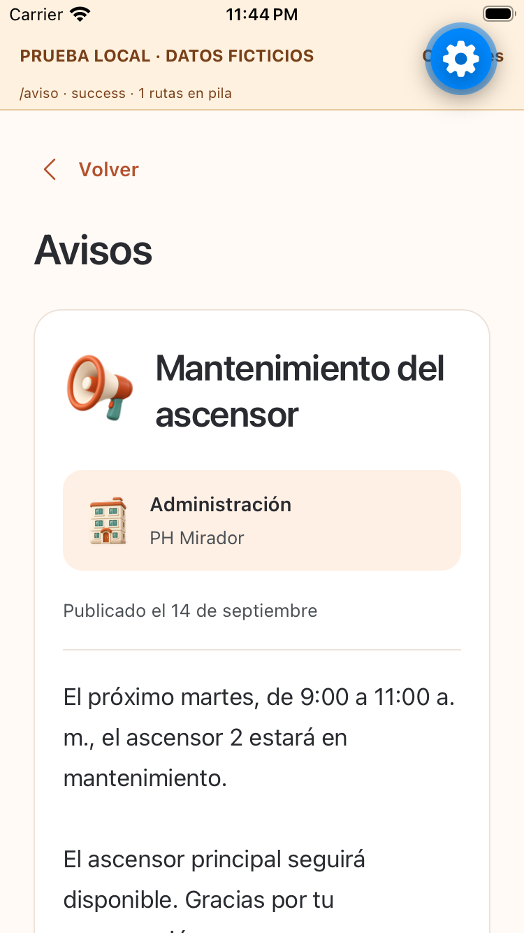 Un aviso del edificio · ediwey